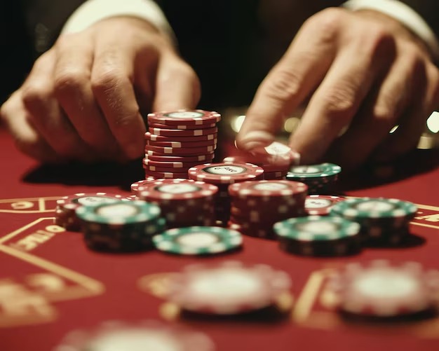 Live blackjack in HD studio Live blackjack table with dealer and multiple players